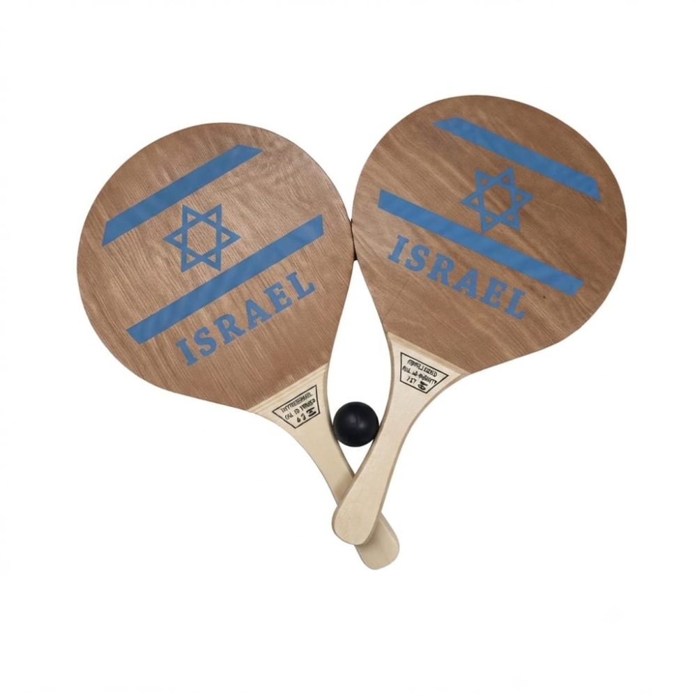 מטקות עץ מקצועיות עם לוגו של ישראל